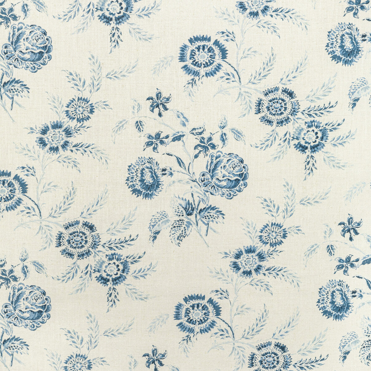 Natural fiber weave detail — Boutique Floral - Delft Dark Blue By Lee Jofa | Sarah Bartholomew | Botanical & Floral Multipurpose Linen